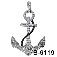925 Sterling Silver Micro Setting Anchor Pendant